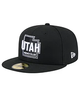 New Era Men's Black Utah Hockey Club State Shape 1st Season 59FIFTY Fitted Hat