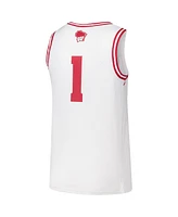 Under Armour Men's 1 White Wisconsin Badgers Replica Basketball Jersey