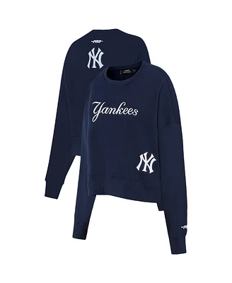 Pro Standard Women's Navy New York Yankees Game Day Classics Crewneck Pullover Sweatshirt