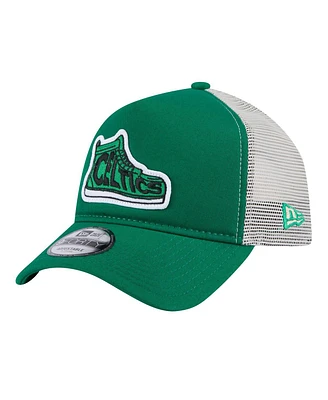 New Era Men's Kelly Green Boston Celtics Victory Grove Vintage Sneaker Trucker 9FORTY Adjustable Hat