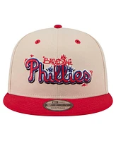 New Era Men's Cream/Red Philadelphia Phillies Team Art 9FIFTY Snapback Hat