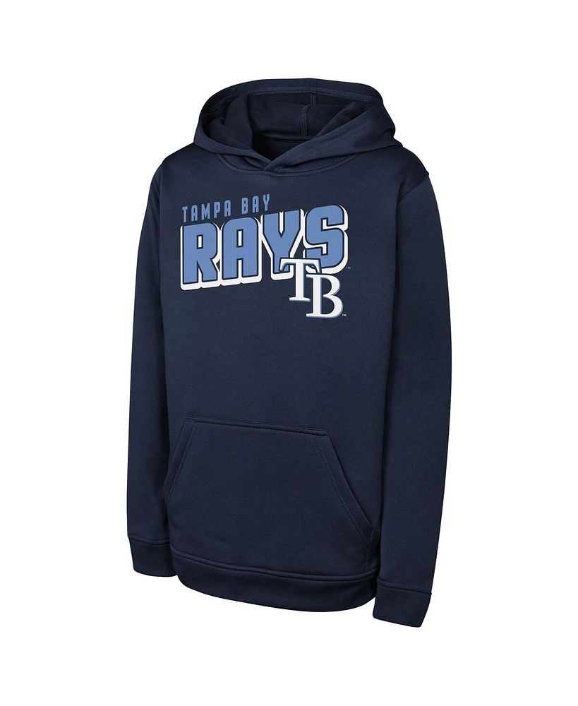 Outerstuff Big Boys and Girls Navy Tampa Bay Rays Cyber Punk Pullover Hoodie