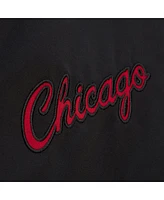 Mitchell & Ness Men's Black Chicago Bulls Hardwood Classics Blackout Collection Satin Full-Zip Jacket