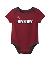 Jordan Baby Boys and Girls Miami Heat Statement Edition Bodysuit Set 3-Pack