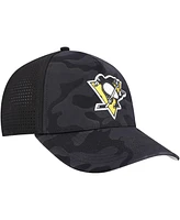 American Needle Men's Black Pittsburgh Penguins Valin Camo Super Tech Vented Adjustable Hat