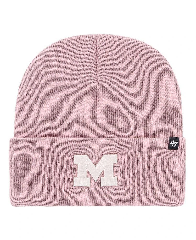 '47 Brand Women's Pink Michigan Wolverines Haymaker Cuffed Knit Hat