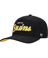 '47 Brand Men's Black Boston Bruins Crosstown Corduroy Hitch Adjustable Hat