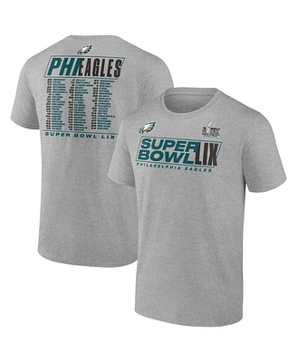 Fanatics Men's Heather Gray Philadelphia Eagles Super Bowl Lix Big Tall Roster T-Shirt