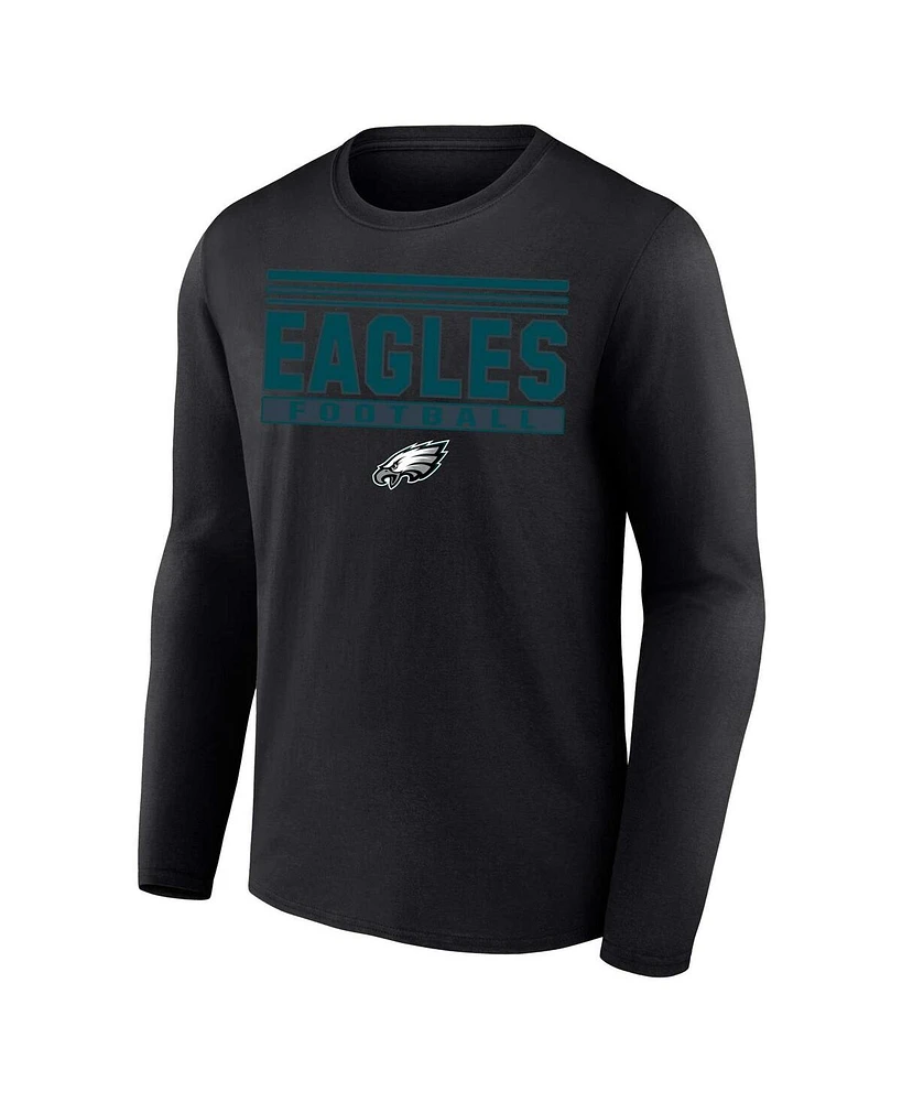 Profile Men's Black Philadelphia Eagles Big Tall Pop Long Sleeve T-Shirt