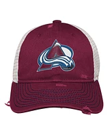 Outerstuff Big Boys and Girls Burgundy Colorado Avalanche Slouch Trucker Adjustable Hat