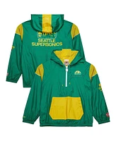 Mitchell & Ness Men's and Women's Kelly Green Seattle Supersonics Hardwood Classics Team Og 3.0 Anorak Half-Zip Windbreaker Jacket