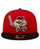 New Era Men's Red/Black Erie SeaWolves Theme Night Pepperoni 59FIFTY Fitted Hat