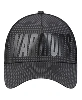 New Era Men's Black Golden State Warriors Midnight Ink Tonal A-Frame Trucker 9FORTY Adjustable Hat
