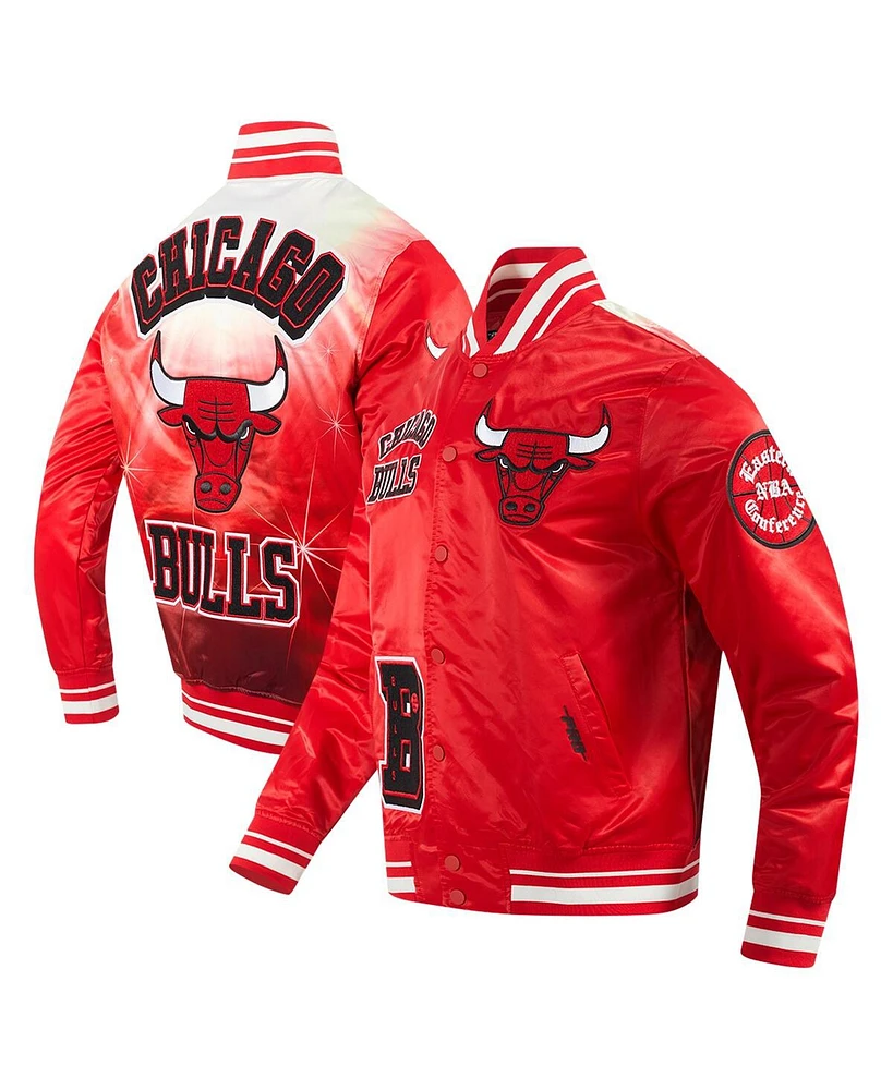 Pro Standard Men's Red Chicago Bulls Sublimated Satin Full-Snap Jacket