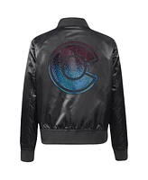 Pro Standard Women's Black Colorado Avalanche Rhinestone Jewels Satin Full-Snap Jacket