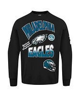 Pro Standard Men's Black Philadelphia Eagles Turn It Up Drop Shoulder Pullover Sweatshirt