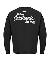 Pro Standard Men's Black St. Louis Cardinals Paint The City Dropped Shoulder Pullover Sweatshirt