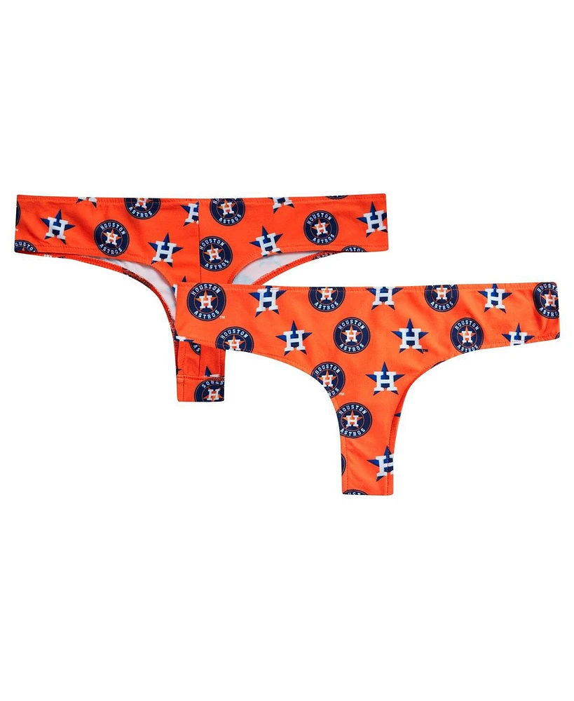 Concepts Sport Women's Orange Houston Astros Record Allover Print Knit Thong