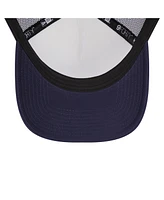 New Era Men's White/Navy Minnesota Twins Spring Training Circle Foam A-Frame 9FORTY Trucker Adjustable Hat