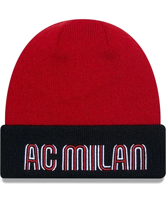 New Era Big Boys and Girls Red Ac Milan Wordmark Cuffed Knit Hat