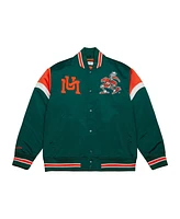 Mitchell & Ness Men's Green Miami Hurricanes Heavyweight Satin Full-Snap Jacket