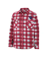 Colosseum Men's Red/White Dayton Flyers Ellis Plaid Full-Snap Shirt Jacket