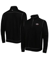 Tommy Bahama Men's Black Georgia Bulldogs Big Tall Tobago Bay Tri-Blend Quarter-Zip Sweatshirt