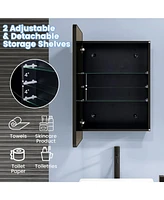 Multi-Functional Bathroom Mirror Cabinet with Adjustable Shelves