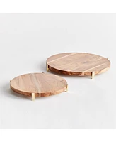 Cherie Round Stand Serving Boards Set of 2