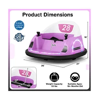 12V 360° Ride on Bumper Car for Toddlers with Remote Control