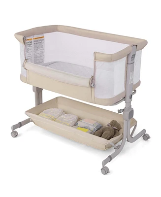 Baby Bassinet Bedside Sleeper with6-Level Adjustable Height