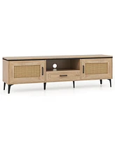 Boho Tv Stand for 65 Inch TVs Modern Entertainment Center with Drawer 2 Storage