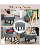Swivel Barrel Chair with Ottoman Footrest Curved Backrest & Armrests Living Room