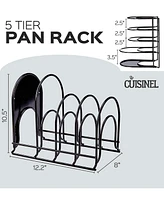 Cuisinel Heavy Duty Pots and Pans Organizer Rack - 12.2"-Inch Tall - 5 Tier Rack - Holds 50 Lb - Cast Iron Skillets, Griddles, Shallow Cookware