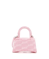 Pre-Owned Balenciaga Xs Hourglass Top Handle Bag Bb Monogram Denim