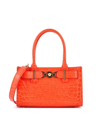 Pre-Owned Versace Small Medusa 95 Tote Embossed Leather