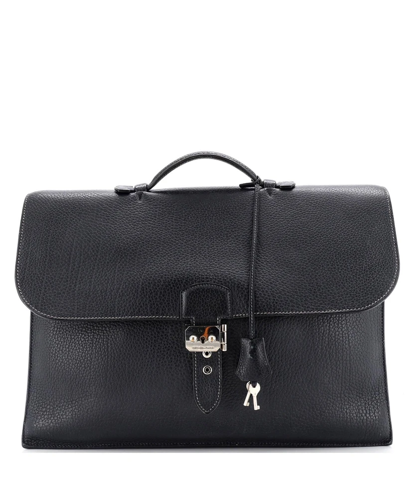 Pre-Owned Hermes 41 Sac a Depeches Bag Fjord