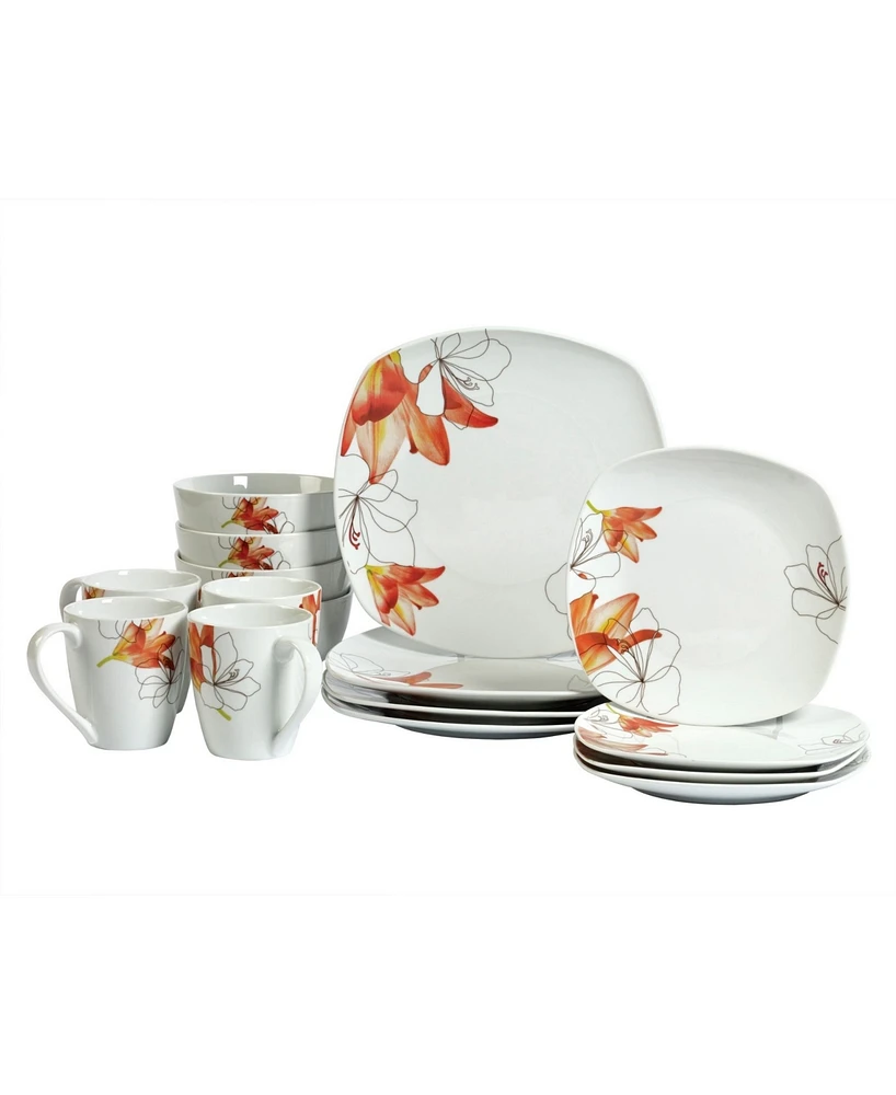 Tabletops Unlimited Lily 16-Pc. Dinnerware Set, Service for 4