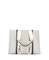 Pre-Owned Chloe Woody Tote Canvas with Leather