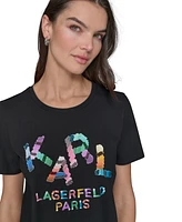 Karl Lagerfeld Paris Women's Paint Graphic T-Shirt