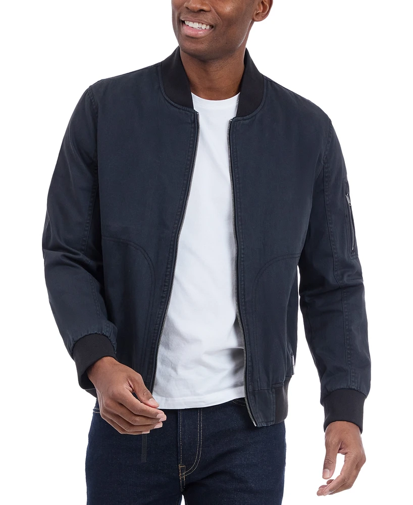 Lucky Brand Men's Garment-Dyed Full-Zip Bomber Jacket