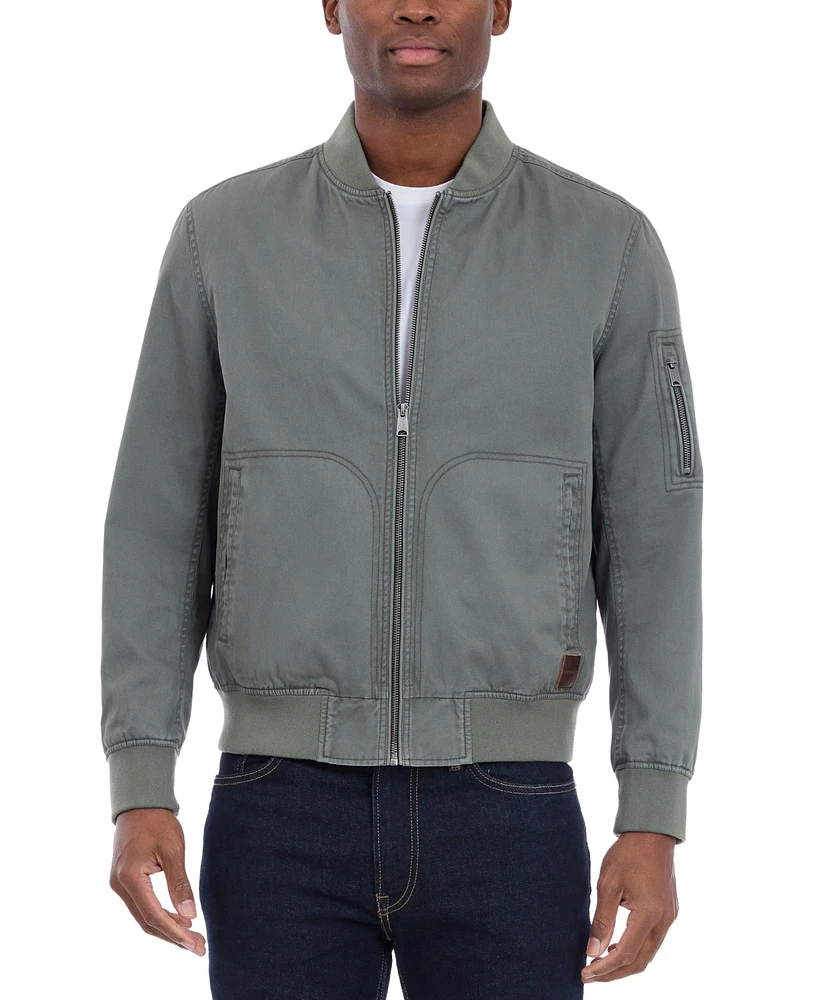 Lucky Brand Men's Garment-Dyed Full-Zip Bomber Jacket