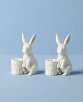 Lenox Wicker Creek Bunny Candle Holders, Set of 2