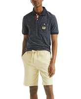 Nautica Men's Short Sleeve Textured Striped Polo Shirt