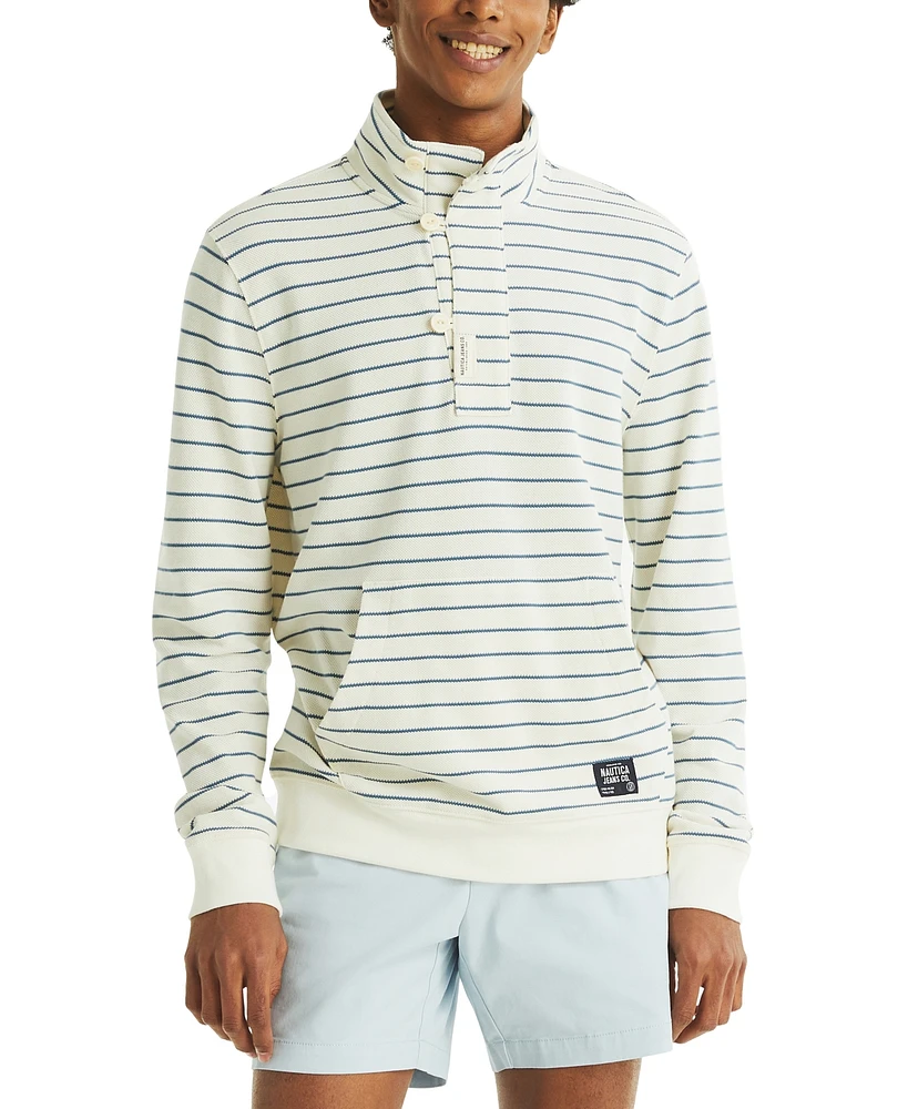 Nautica Men's Long Sleeve Striped Pullover Sweatshirt