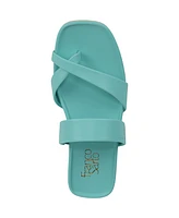 Franco Sarto Women's Estella Open Square Toe Slide Flat Sandals