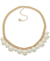 Emily in Paris Gold-Tone Imitation Pearl Shaky Collar Necklace, 16" + 3" extender