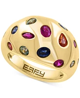 Effy Collection Multi Sapphire (2-1/3 ct. t.w.) Ring in 14k Gold Over Silver