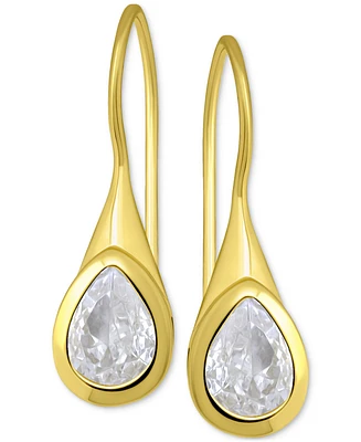 Giani Bernini Cubic Zirconia Pear Bezel Fish Hook Drop Earrings, Exclusively at Macy's