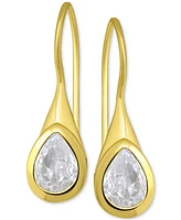 Giani Bernini Cubic Zirconia Pear Bezel Fish Hook Drop Earrings, Exclusively at Macy's